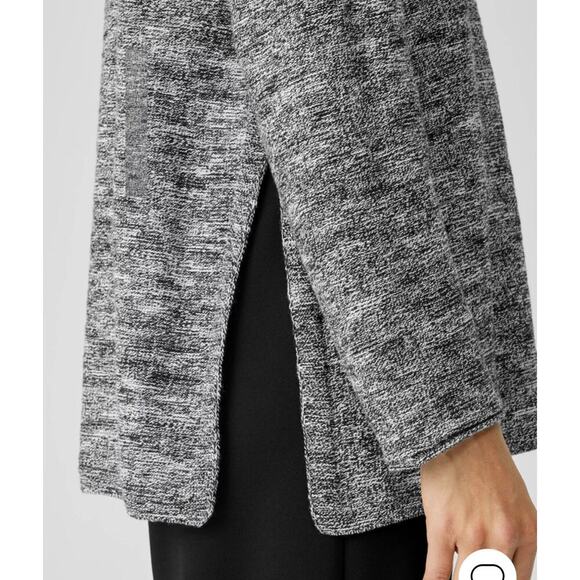 Eileen Fisher NWT slub cotton Peruvian jewel neck tunic long sleeve top size  S - Picture 3 of 9